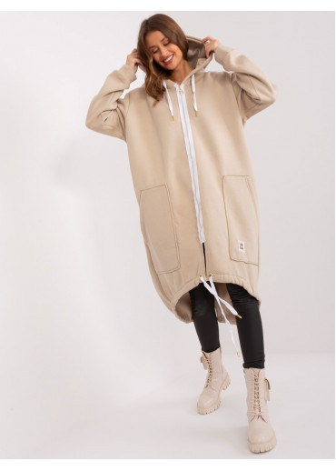 Béžovo hnedá dlhá mikina