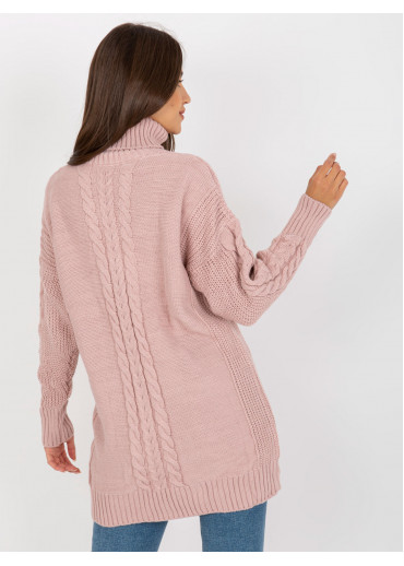 Púdrovo ružový dlhý rolák