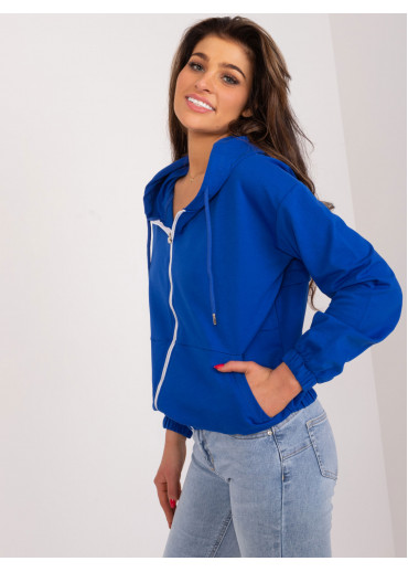 Kobaltovo modrá mikina s kapucňou