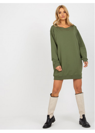 Khaki zelená mikinová tunika