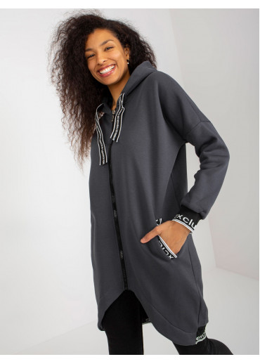 Grafitovo sivá asymetrická mikina