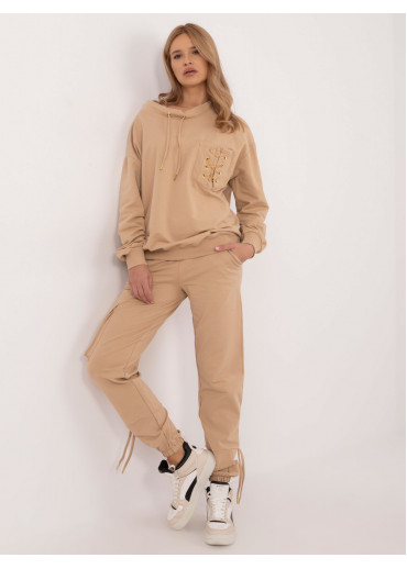 Béžovo hnedá nadčasová tepláková súprava