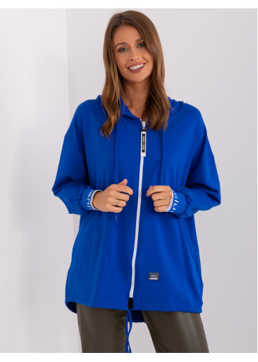 Kobaltovo modrá mikina s kapucňou