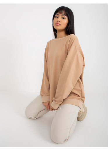 Béžovo hnedá basic mikina