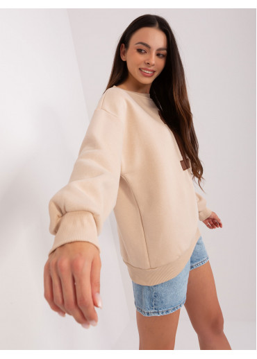 Béžovo hnedá basic mikina