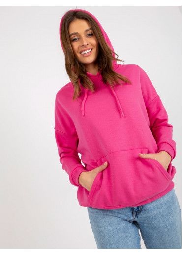 Fuchsiovo ružová basic mikina