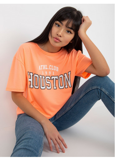 Oranžové basic tričko s potlačou