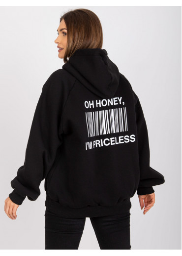 Čierna mikina s kapucňou