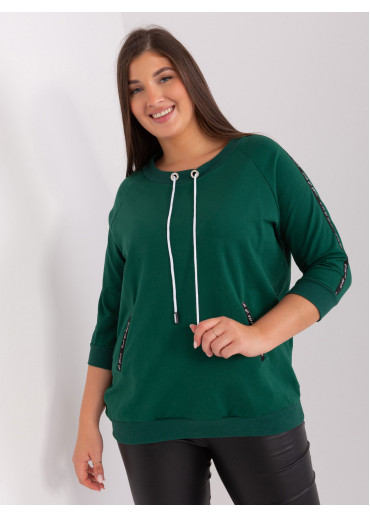 Tmavozelené tričko s 3/4 rukávom