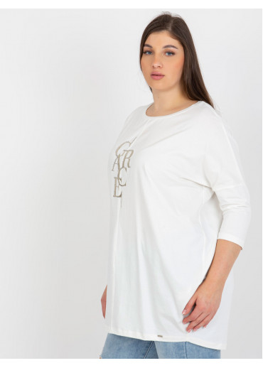 Smotanovo biela tunika s potlačou