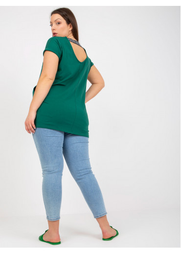Tmavozelené predĺžené tričko