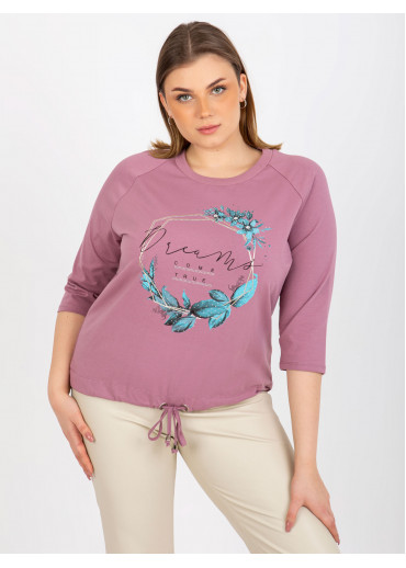 Tmavopúdrovo ružové tričko s potlačou