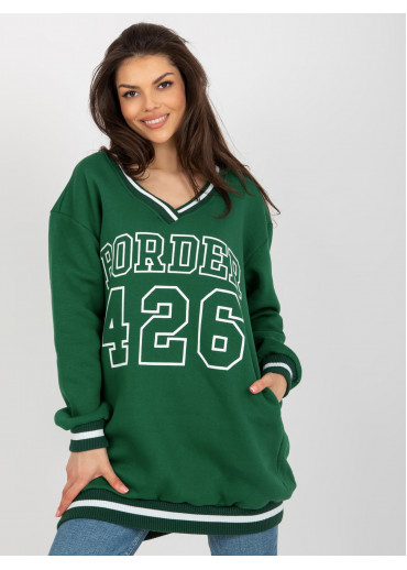 Tmavozelená mikina s potlačou