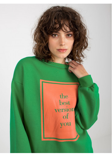 Zelená mikina s potlačou