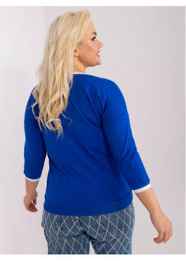 Kobaltovo modré tričko s 3/4 rukávom