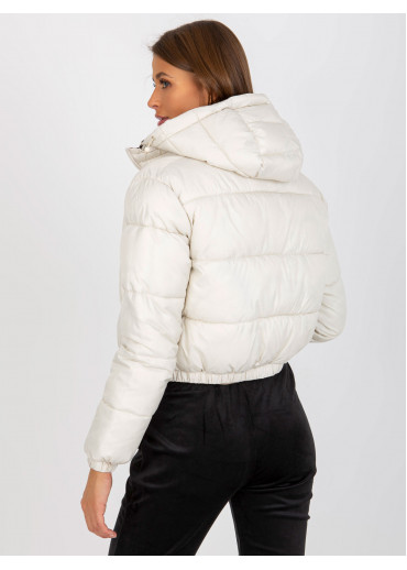 Béžovo hnedá krátka prešívaná bunda