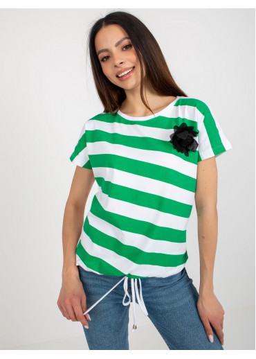 Neónovo zelené tričko pruhy