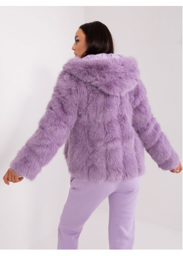 Fialová kožušinová bunda