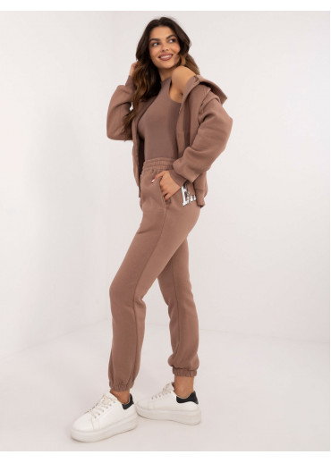 Hnedá tepláková súprava 3-kombinácia