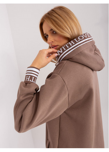 Hnedá mikinová tunika
