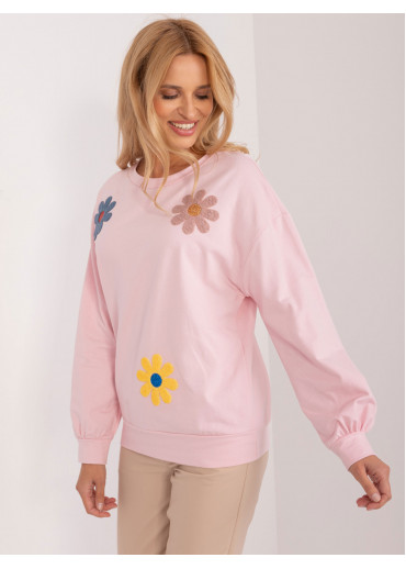 Púdrovo ružová kvetovaná mikina