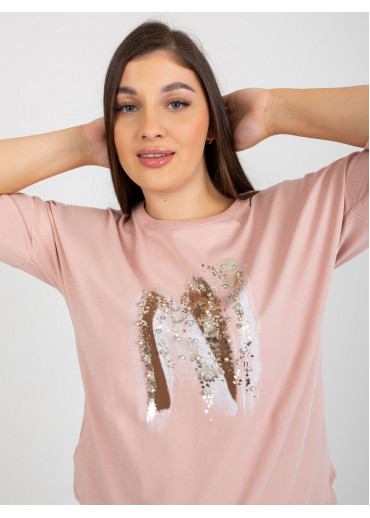 Púdrovo ružové tričko s potlačou