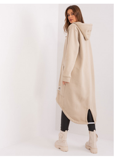 Béžovo hnedá dlhá mikina