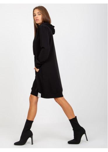 Čierna mikinová tunika