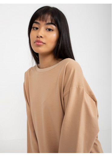 Béžovo hnedá basic mikina