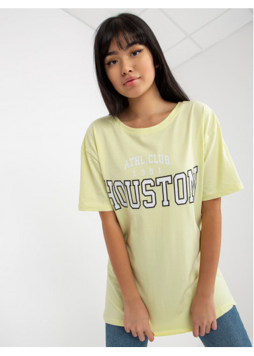 Vanilkovo žlté basic tričko s potlačou