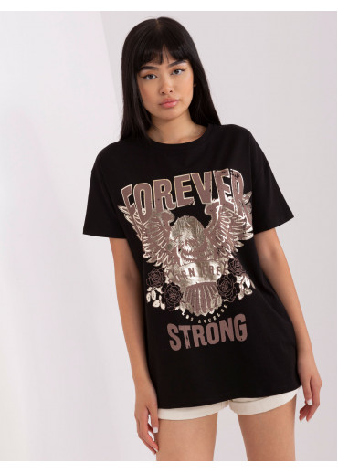 Čierne basic tričko s potlačou