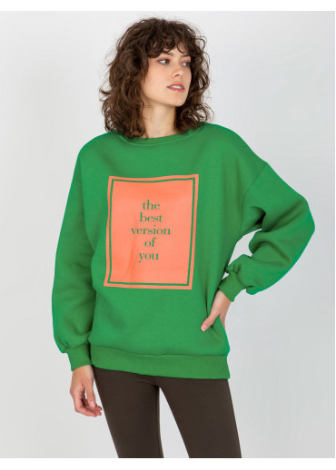 Zelená mikina s potlačou