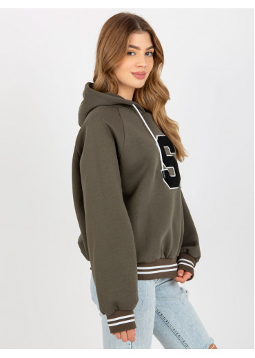 Khaki zelená mikina s kapucňou