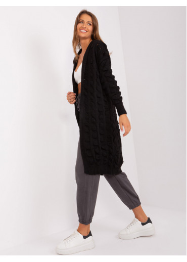 Čierny kardigán s kapucňou