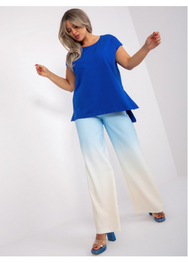 Kobaltovo modré predĺžené tričko