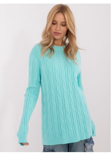 Svetlozelený dámsky predĺžený sveter