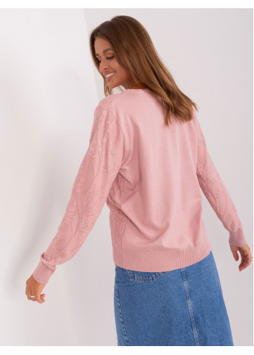 Púdrovo ružový pulóver
