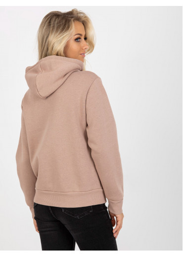 Béžovo hnedá basic mikina