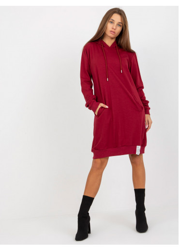 Bordovo červená mikinová tunika