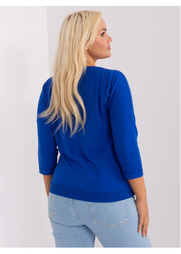 Kobaltovo modré tričko s 3/4 rukávom