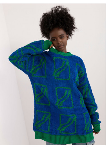 Modrý dámsky oversize sveter