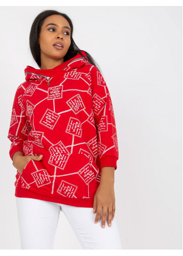 Červená mikina s kapucňou