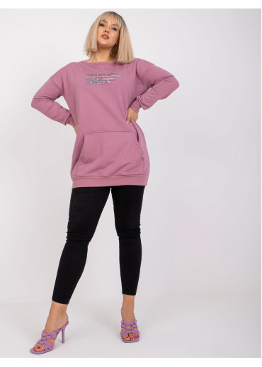 Tmavopúdrovo ružová predĺžená mikina