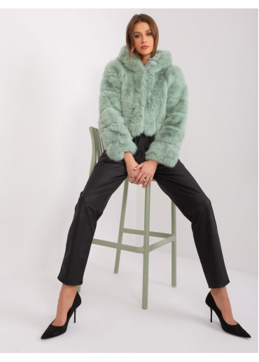 Svetlozelená chlpatá bunda