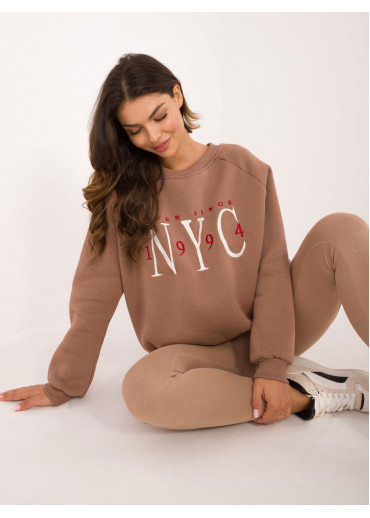 Tmavohnedá dámska oversize mikina