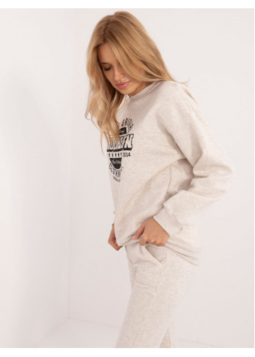 Béžovo hnedá dámska mikina