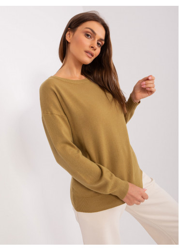 Olivovo zelený dámsky sveter