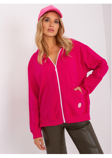 Fuchsiovo ružová mikina s kapucňou