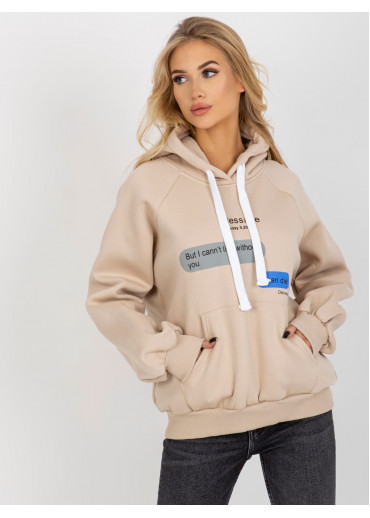 Béžovo hnedá mikina s kapucňou