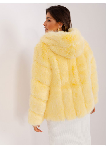 Vanilkovo žltá kožušinová bunda